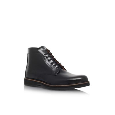 Black 'Moore' flat lace up boots